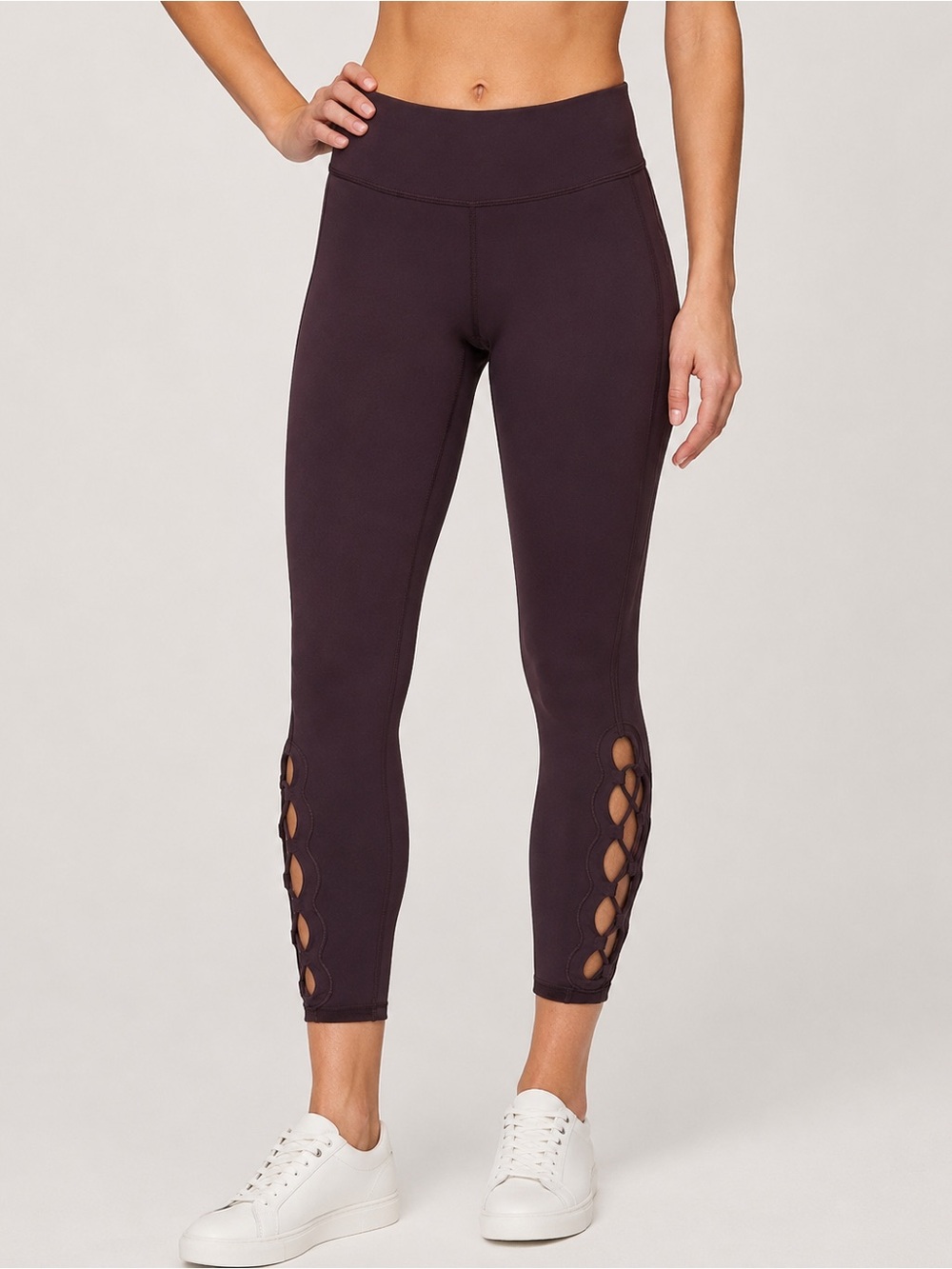 Lululemon Tied To It 7/8 Leggings Size 12 Black Cherry 25